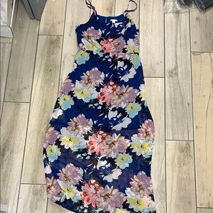Xhilaration Blue Floral Maxi Dress
